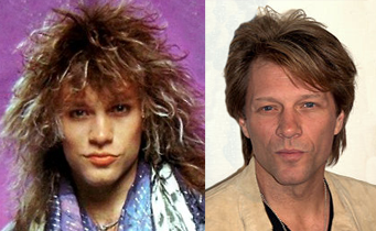 Jon Bon Jovi in the 1980s and now
